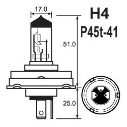 GLOBE 12V 35/35W QH P45T/41 EH411 EACH